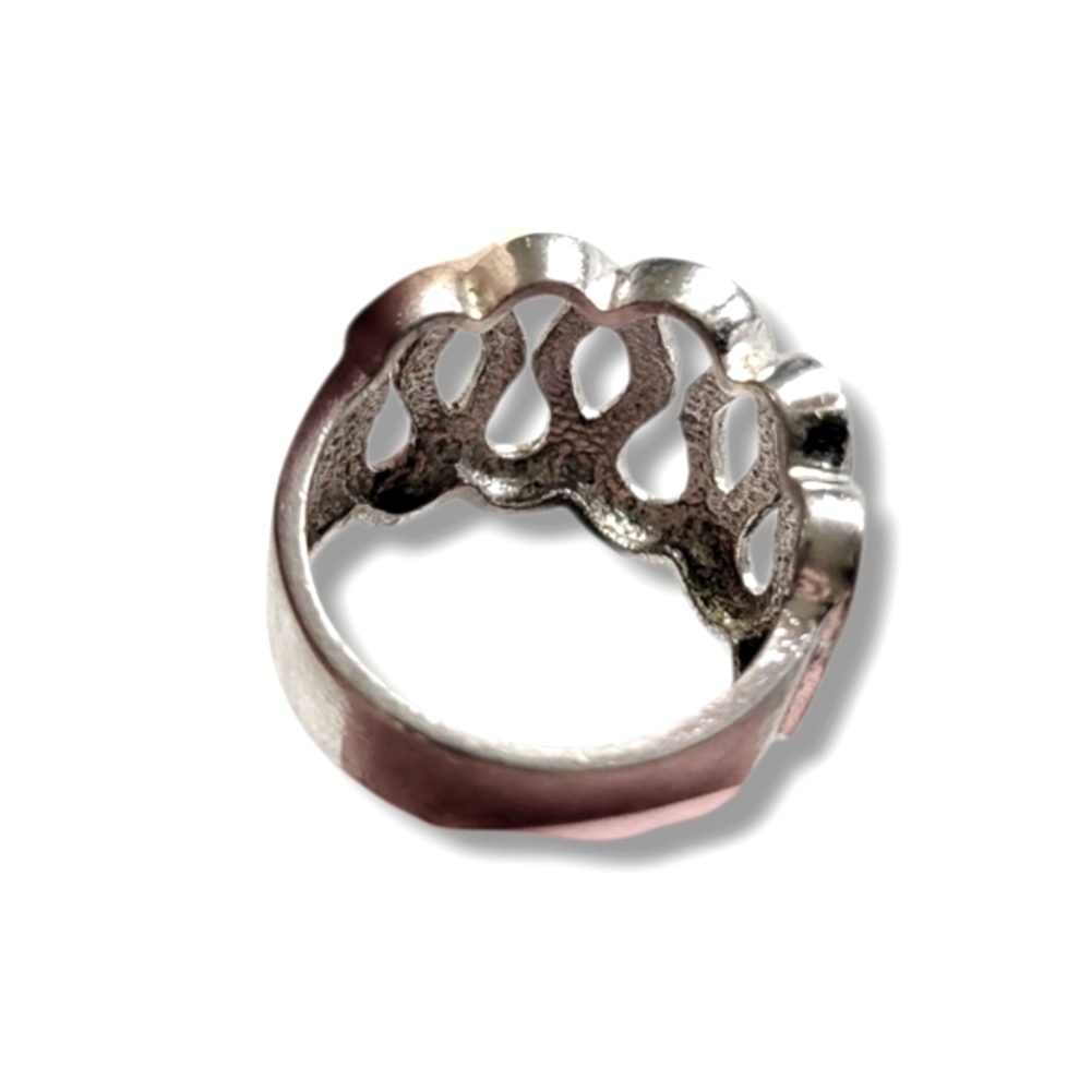 Women's VTG Sterling Silver Swirly Wave Ring (SIZE 8.5) - Picture 3 of 8
